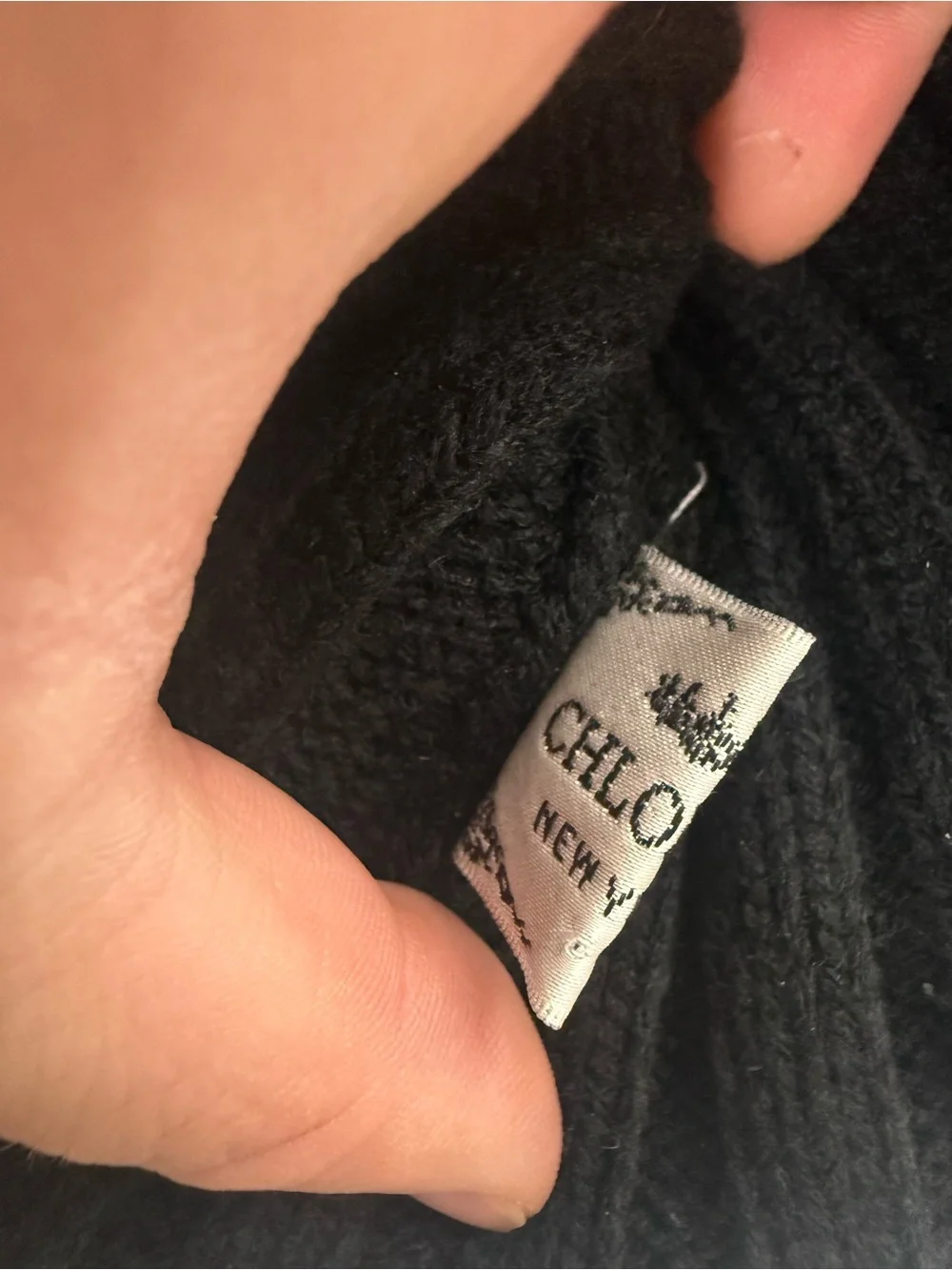 Chloe K Black Knit Kids Beanie with Removable Faux Fur Pom Pom Winter